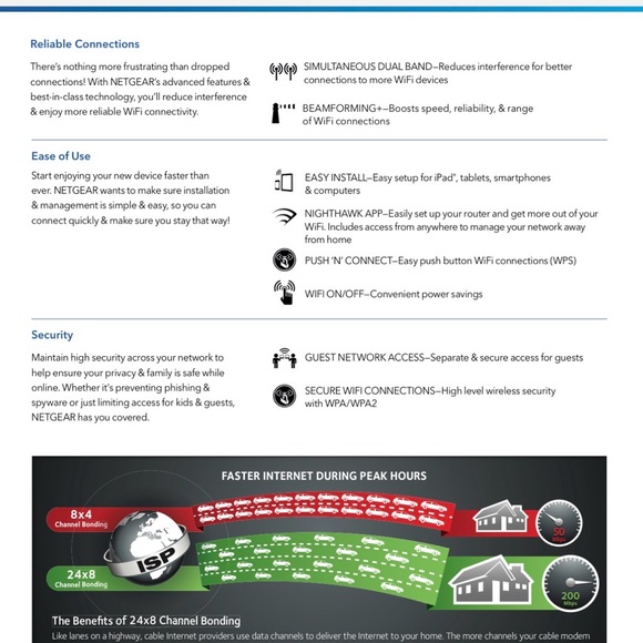 NETGEAR Nighthawk AC1900 WiFi Cable Modem Router, Model C7000v2, Xfinity/Cox - Picture 10 of 13